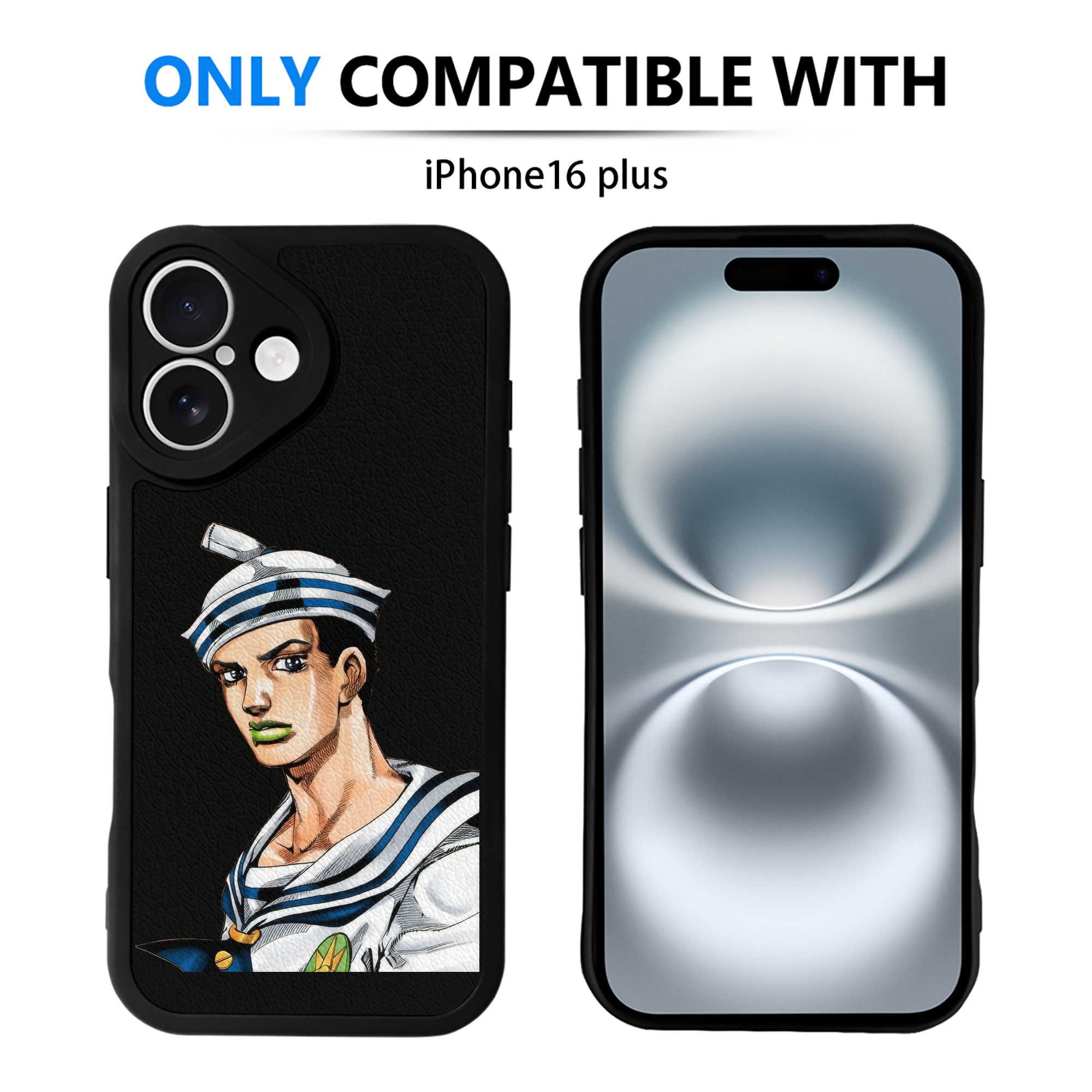 （画像用） ジョジョの奇妙な冒険 東方定助 JoJo's Bizarre Adventure Higashikata Josuke 【iPhone 16シリーズ対応】シリコンスマホケース（レザー調） 材質：シリコン